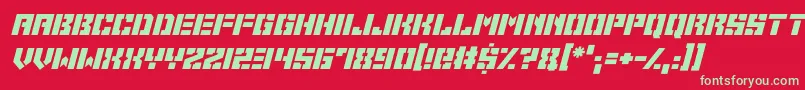 Space Cadets Italic Font – Green Fonts on Red Background