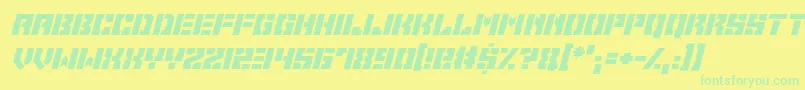 Space Cadets Italic Font – Green Fonts on Yellow Background