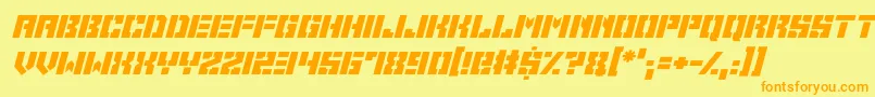 Space Cadets Italic Font – Orange Fonts on Yellow Background