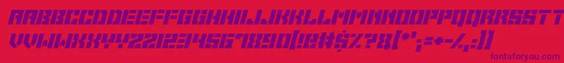 Space Cadets Italic Font – Purple Fonts on Red Background