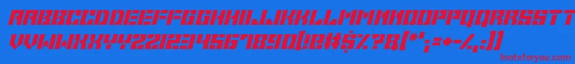 Space Cadets Italic-Schriftart – Rote Schriften auf blauem Hintergrund