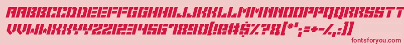 Space Cadets Italic Font – Red Fonts on Pink Background