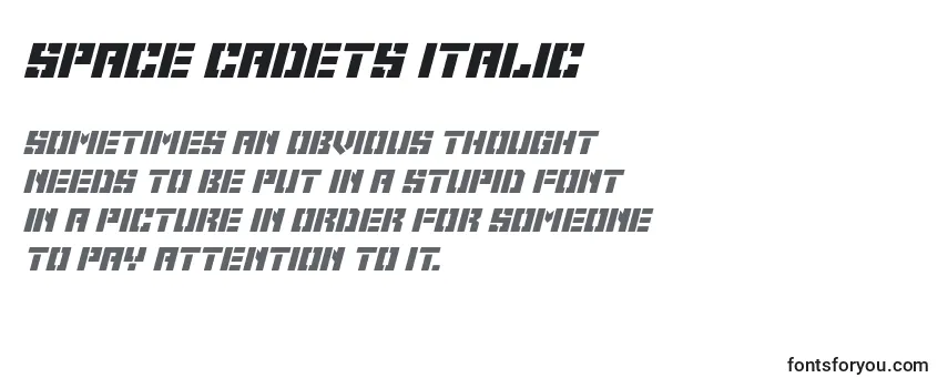 Revisão da fonte Space Cadets Italic (141516)