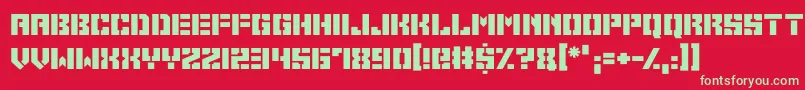 Space Cadets Font – Green Fonts on Red Background