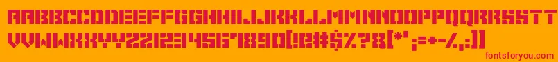 Space Cadets-Schriftart – Rote Schriften auf orangefarbenem Hintergrund