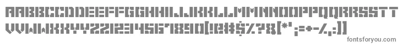 Space Cadets-fontti – harmaat kirjasimet valkoisella taustalla