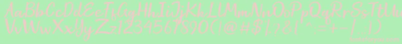 Space Craft Font – Pink Fonts on Green Background