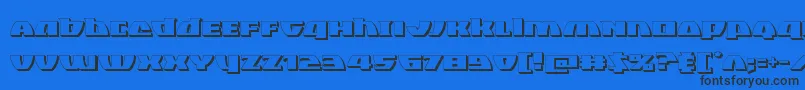 Blackbishop3D-Schriftart – Schwarze Schriften auf blauem Hintergrund