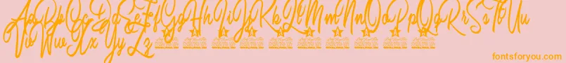 Space Jam Personal use Font – Orange Fonts on Pink Background