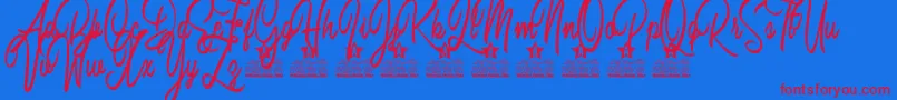 Space Jam Personal use Font – Red Fonts on Blue Background