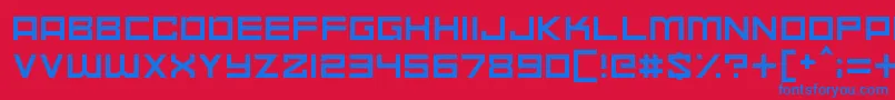 Space Madness Font – Blue Fonts on Red Background