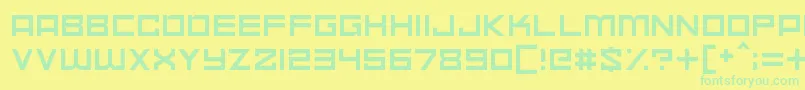 Space Madness-Schriftart – Grüne Schriften auf gelbem Hintergrund