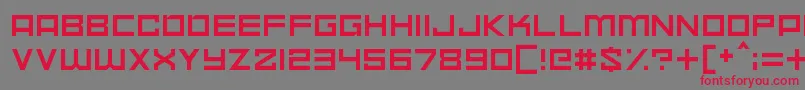 フォントSpace Madness – 赤い文字の灰色の背景
