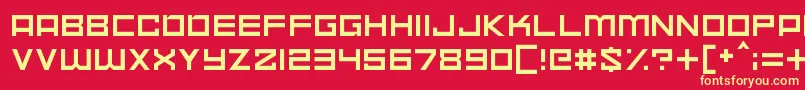 Space Madness Font – Yellow Fonts on Red Background