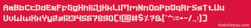 SPACE OBJECT Font – Pink Fonts on Red Background