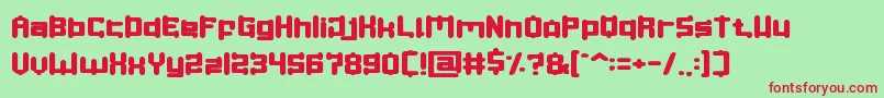 SPACE OBJECT Font – Red Fonts on Green Background