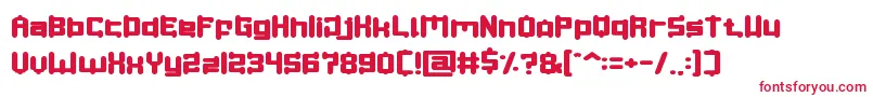 フォントSPACE OBJECT – 白い背景に赤い文字
