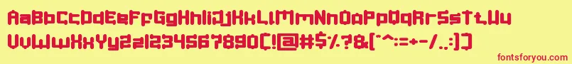 SPACE OBJECT Font – Red Fonts on Yellow Background