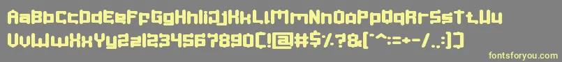 SPACE OBJECT-fontti – keltaiset fontit harmaalla taustalla
