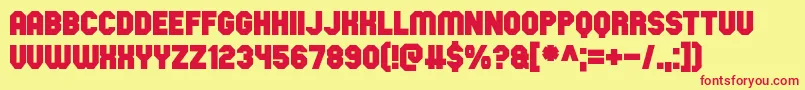 Space Obsessed Font – Red Fonts on Yellow Background