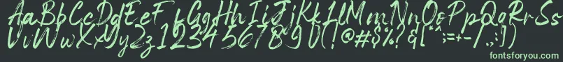 Space Outside Font – Green Fonts on Black Background
