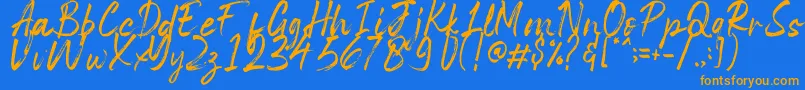 Space Outside Font – Orange Fonts on Blue Background
