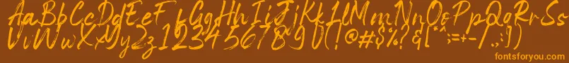Space Outside Font – Orange Fonts on Brown Background