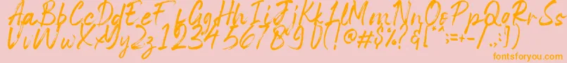 Space Outside Font – Orange Fonts on Pink Background