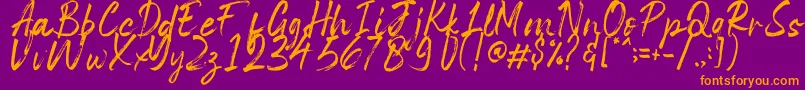 Space Outside Font – Orange Fonts on Purple Background