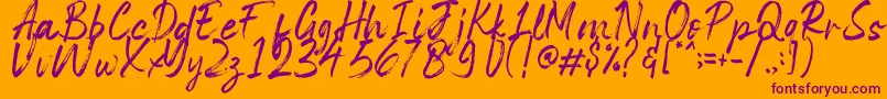 Space Outside Font – Purple Fonts on Orange Background