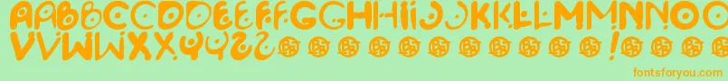 Space Pontiff Font – Orange Fonts on Green Background
