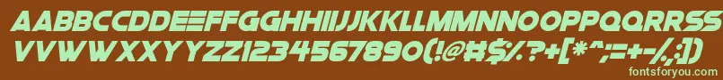 Space Quest Italic-fontti – vihreät fontit ruskealla taustalla