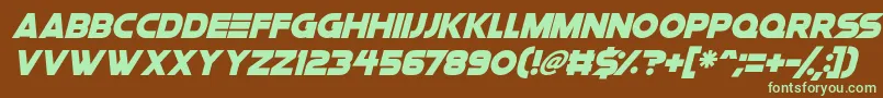 Fonte Space Quest Italic – fontes verdes em um fundo marrom