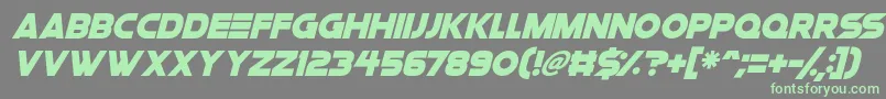 Fonte Space Quest Italic – fontes verdes em um fundo cinza