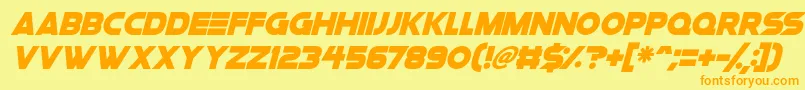 Space Quest Italic Font – Orange Fonts on Yellow Background