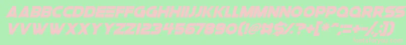 Space Quest Italic Font – Pink Fonts on Green Background