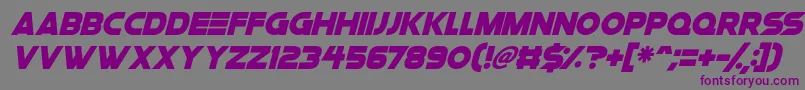 Fonte Space Quest Italic – fontes roxas em um fundo cinza