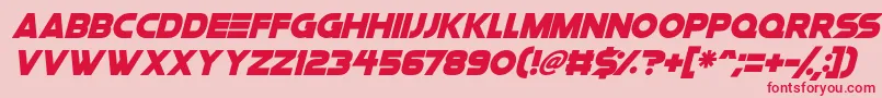 Czcionka Space Quest Italic – czerwone czcionki na różowym tle