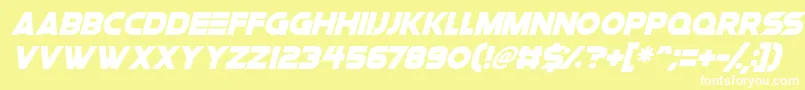 フォントSpace Quest Italic – 黄色い背景に白い文字