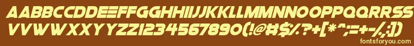 Шрифт Space Quest Italic – жёлтые шрифты на коричневом фоне