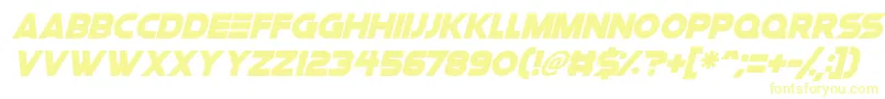 Space Quest Italic Font – Yellow Fonts on White Background