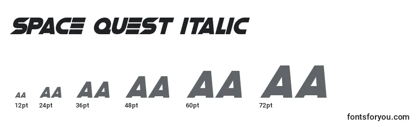 Größen der Schriftart Space Quest Italic
