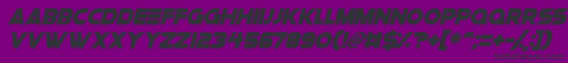 Czcionka Space Quest Italic – czarne czcionki na fioletowym tle