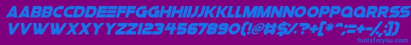 Space Quest Italic Font – Blue Fonts on Purple Background