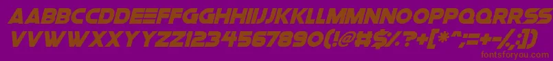 Czcionka Space Quest Italic – brązowe czcionki na fioletowym tle