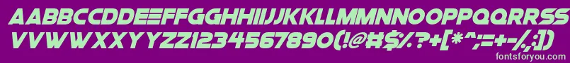 Czcionka Space Quest Italic – zielone czcionki na fioletowym tle