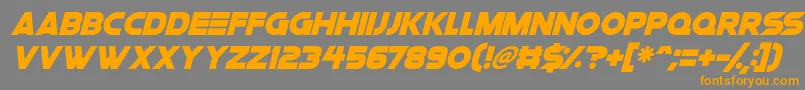 Space Quest Italic Font – Orange Fonts on Gray Background