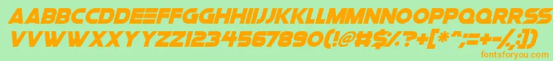 Space Quest Italic Font – Orange Fonts on Green Background