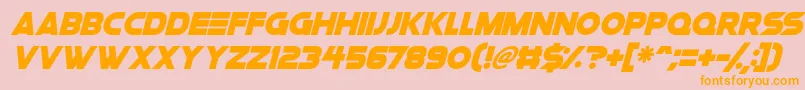 Space Quest Italic Font – Orange Fonts on Pink Background