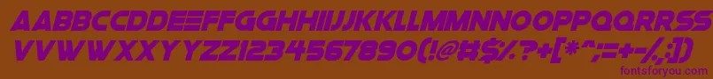 Space Quest Italic Font – Purple Fonts on Brown Background
